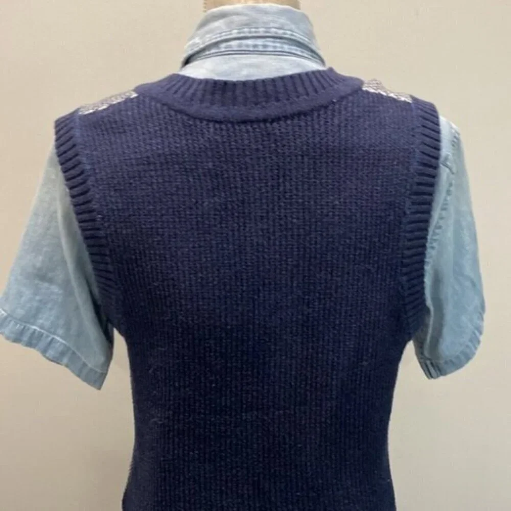 TRONATA Blue Knit Sweater Vest - Picture 10 of 15